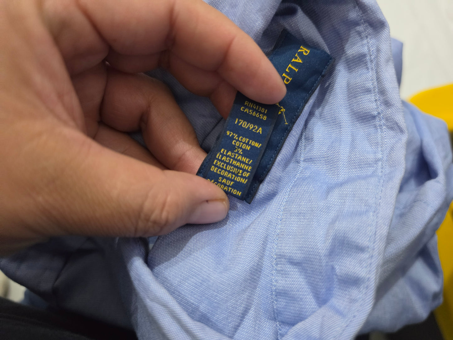 Camisa Ralph Lauren Chico Stretch Oxford Azul