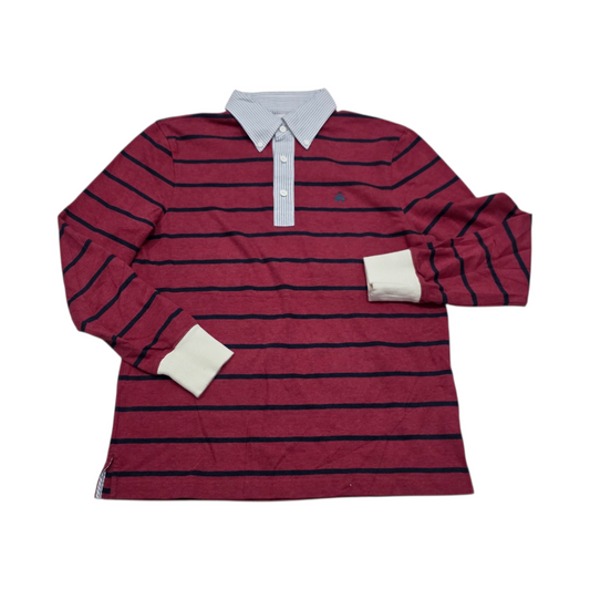 Playera Manga Larga Polo Brooks Brothers Chico S Rojo Lineas