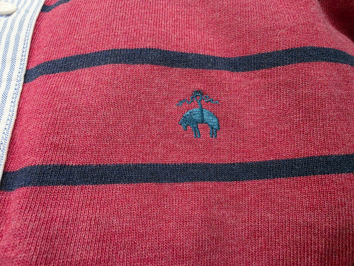 Playera Manga Larga Polo Brooks Brothers Chico S Rojo Lineas