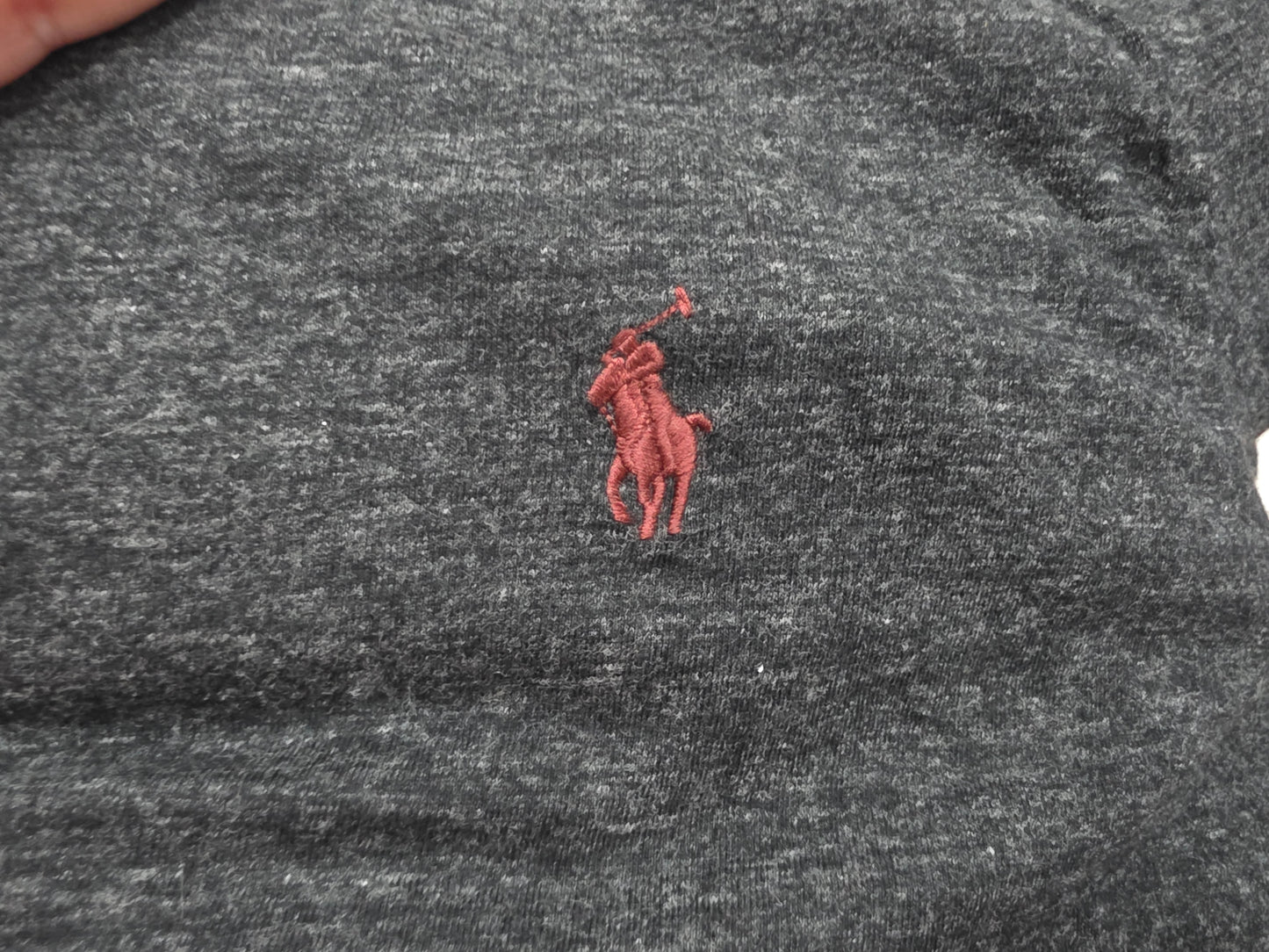 Playera Manga Larga Ralph Lauren Grande Custom Slimfit Gris
