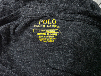 Playera Manga Larga Ralph Lauren Grande Custom Slimfit Gris