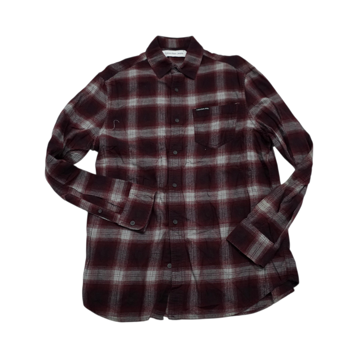 Camisa Calvin Klein Chico S Cuadro Vino