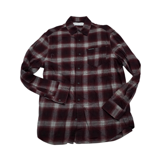 Camisa Calvin Klein Chico S Cuadro Vino