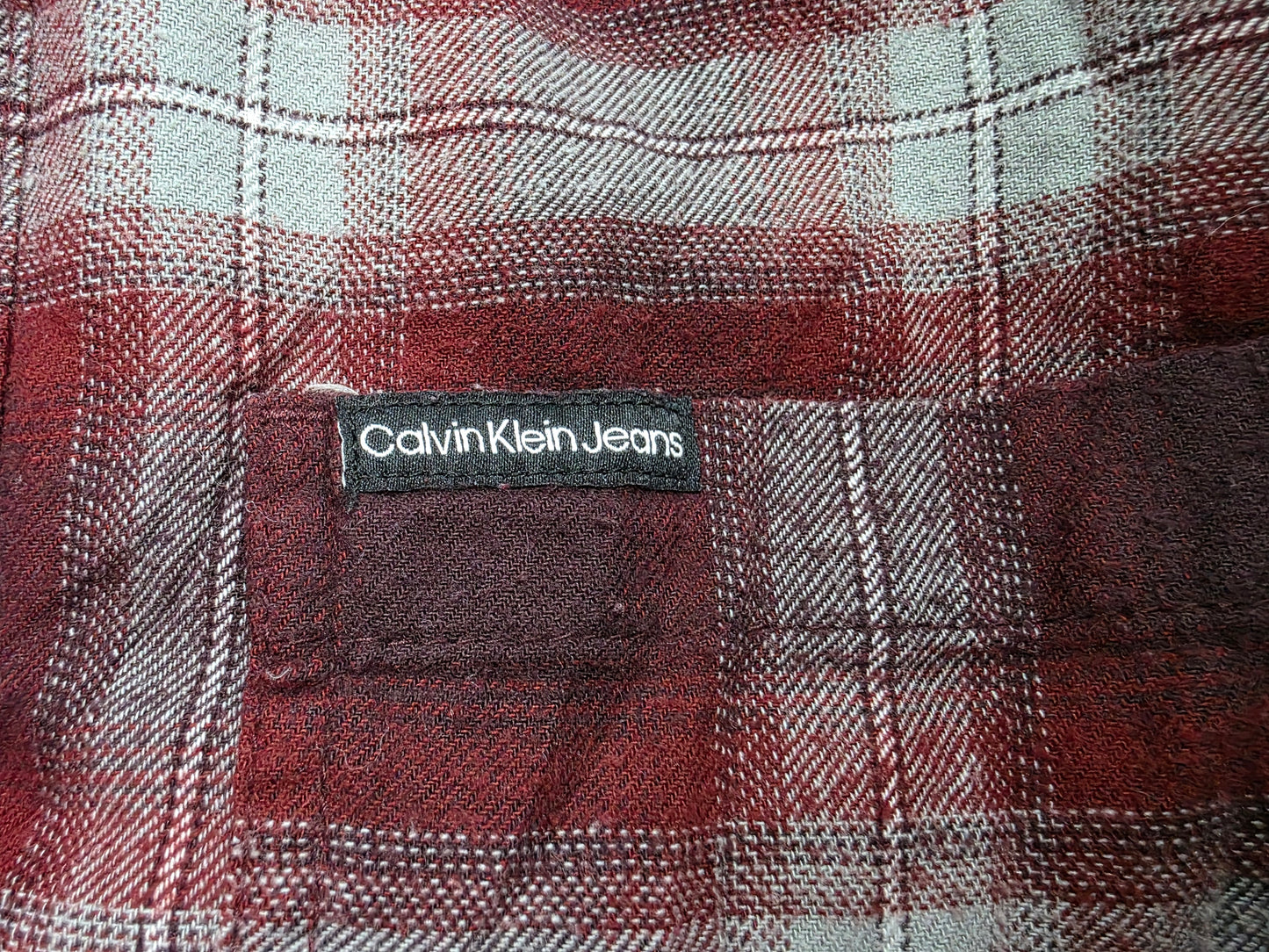 Camisa Calvin Klein Chico S Cuadro Vino