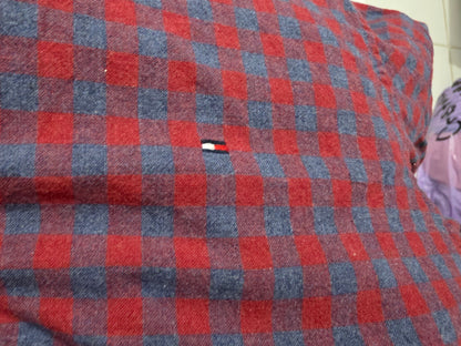 Camisa Tommy Hilfiger Mediana M Custom Fit Cuadro Vino