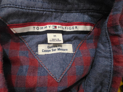 Camisa Tommy Hilfiger Mediana M Custom Fit Cuadro Vino