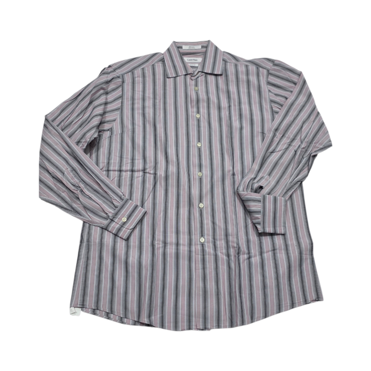 Camisa Calvin Klein Mediana 15 1/2 Slimfit Rosa Lineas