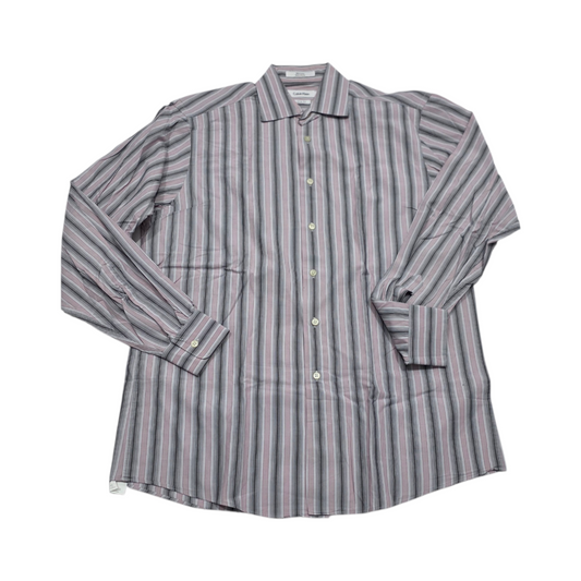 Camisa Calvin Klein Mediana 15 1/2 Slimfit Rosa Lineas