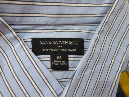 Camisa Manga Corta Banana Republic Mediana Slimfit Azul (Usado)