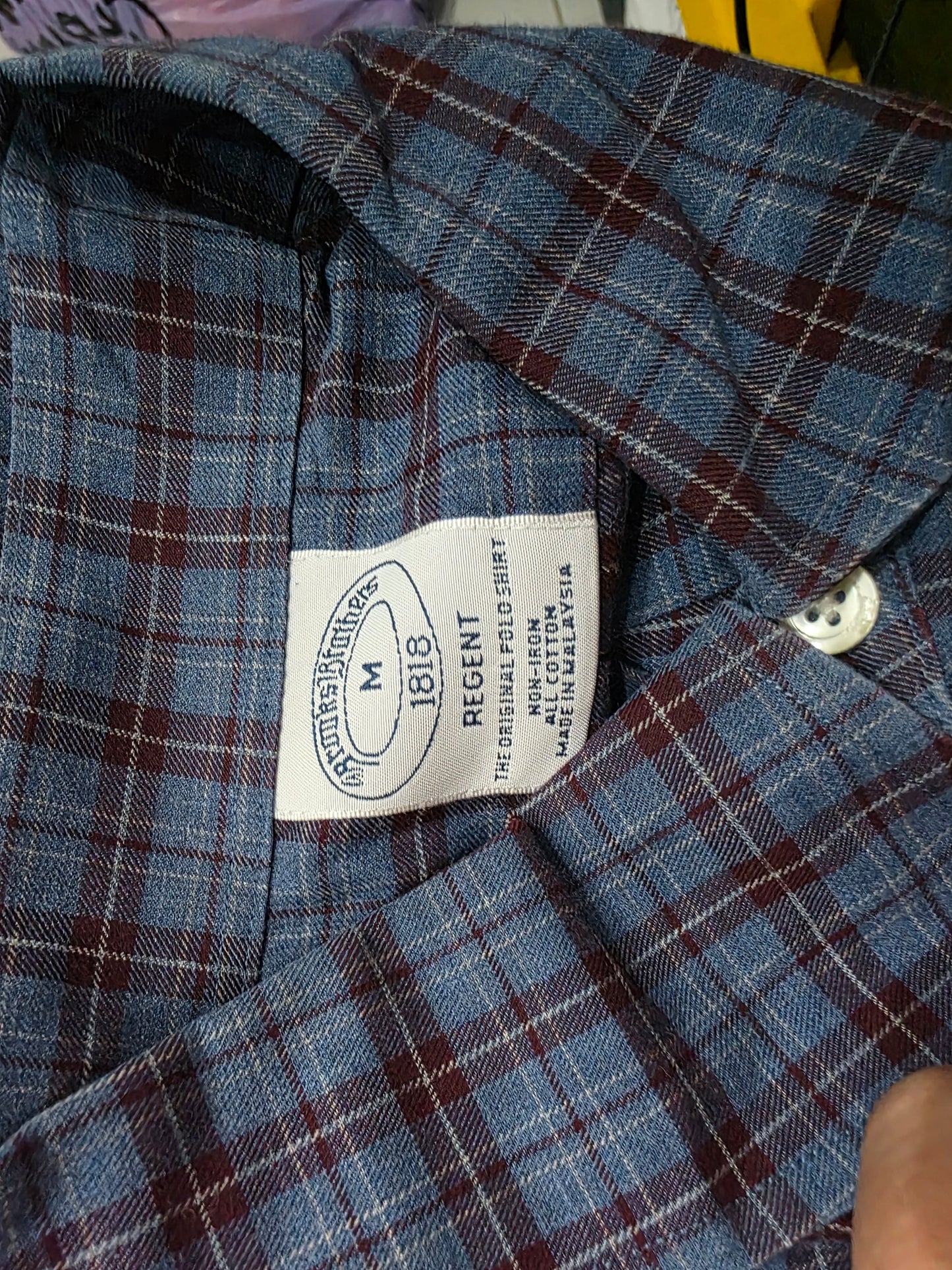 Camisa Brooks Brothers Mediano Regent Azul Vinos Cuadro (Usado)