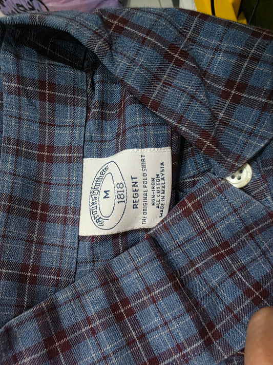 Camisa Brooks Brothers Mediano Regent Azul Vinos Cuadro (Usado)