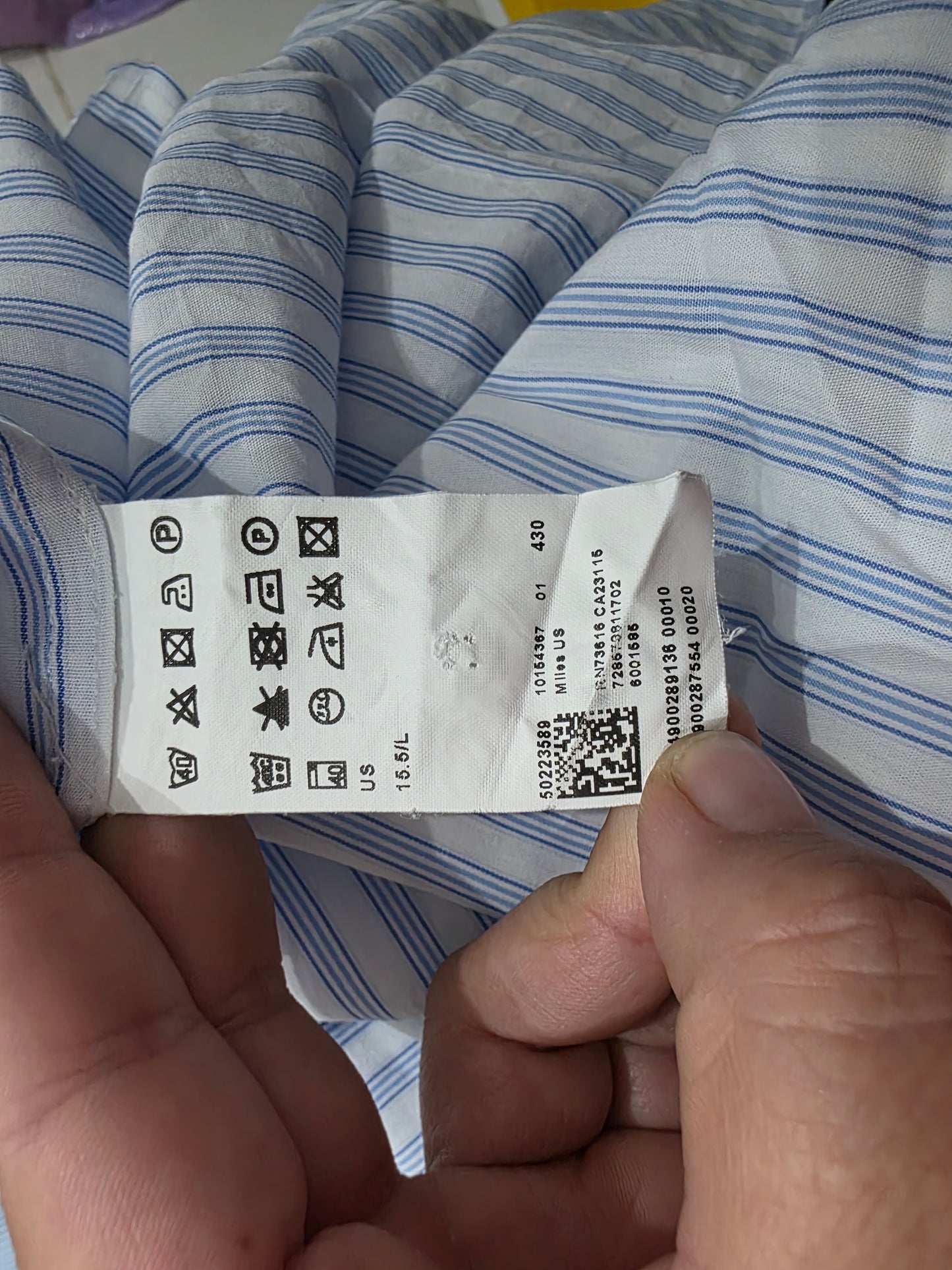 Camisa Boss Mediana Sharp Fit Azul Lineas (Usado)