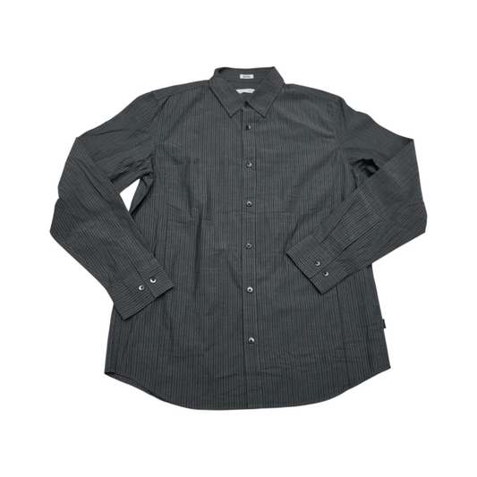 Camisa Calvin Klein Mediana Gris Lineas (Usado)