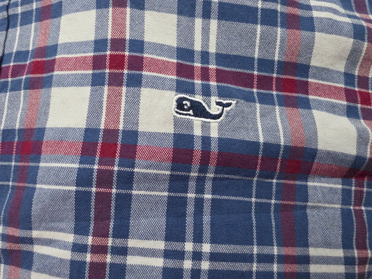 Camisa Vineyard Vines Mediana M Classic Fit Cuadro Azul (Usado)