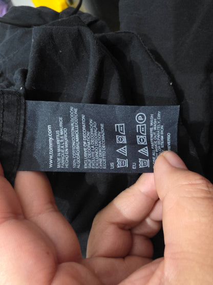 Camisa Manga Corta Tommy Hilfiger Grande L Slimfit Negro