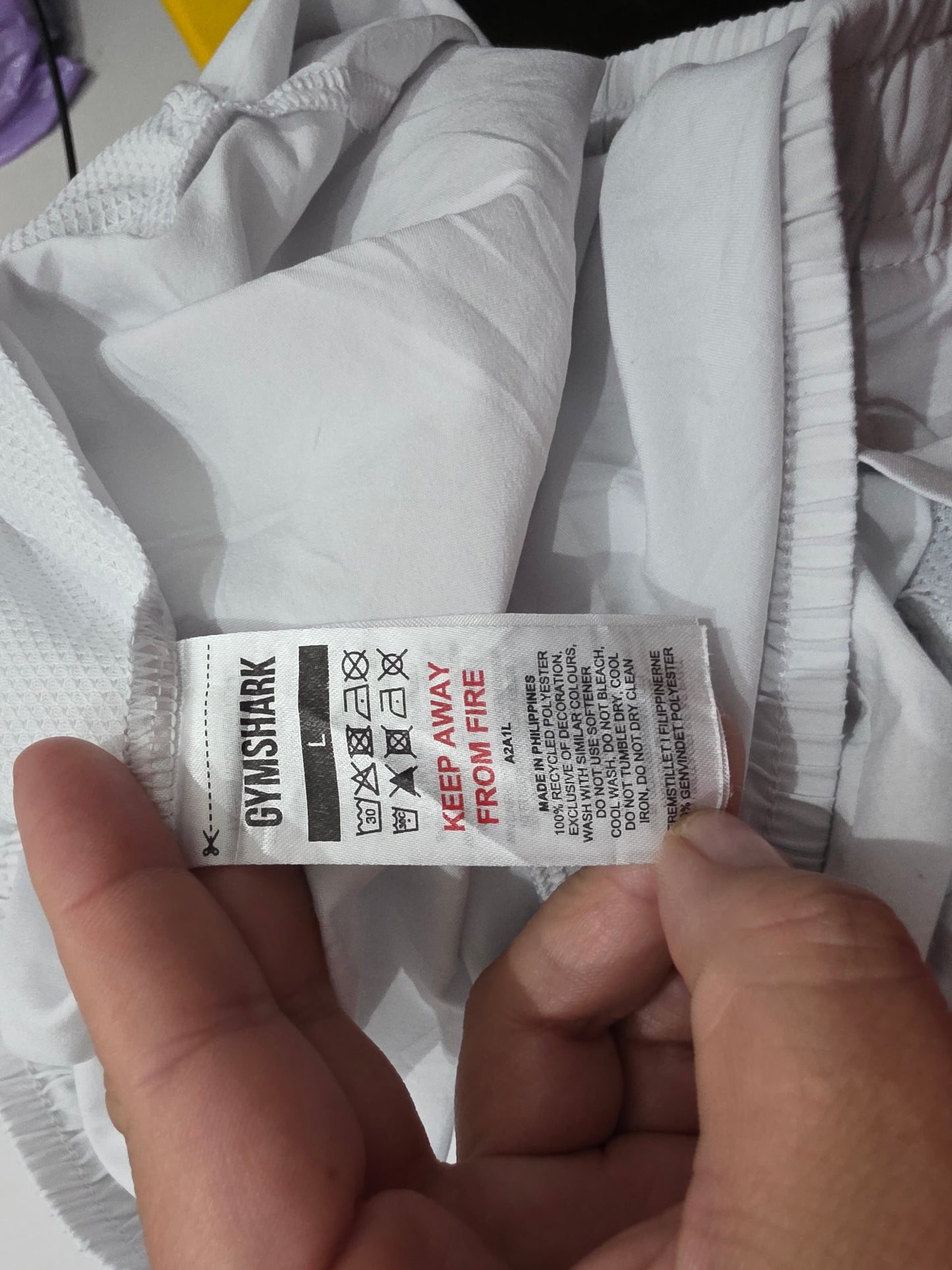 Short Gymshark Grande L Blanco