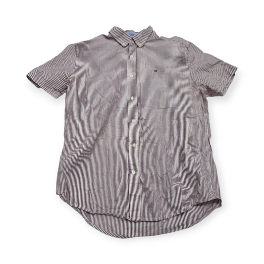 Camisa Manga Corta Tommy Hilfiger Grande L Custom Fit Vino