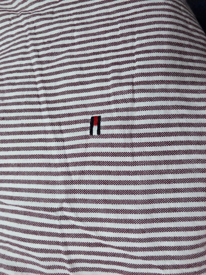Camisa Manga Corta Tommy Hilfiger Grande L Custom Fit Vino