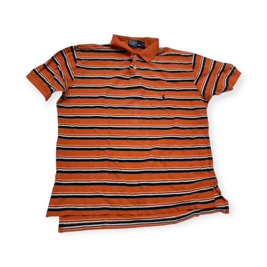 Playera Polo Ralph Lauren Grande L Naranja Lineas