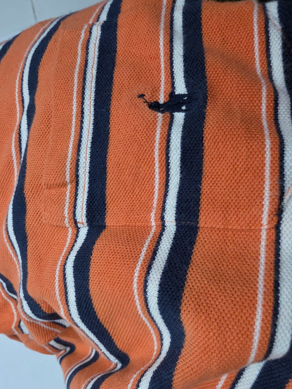 Playera Polo Ralph Lauren Grande L Naranja Lineas