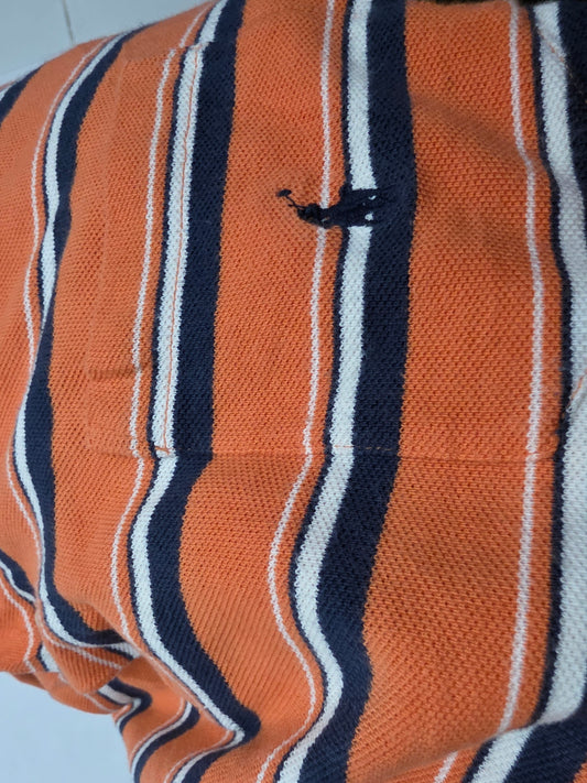 Playera Polo Ralph Lauren Grande L Naranja Lineas