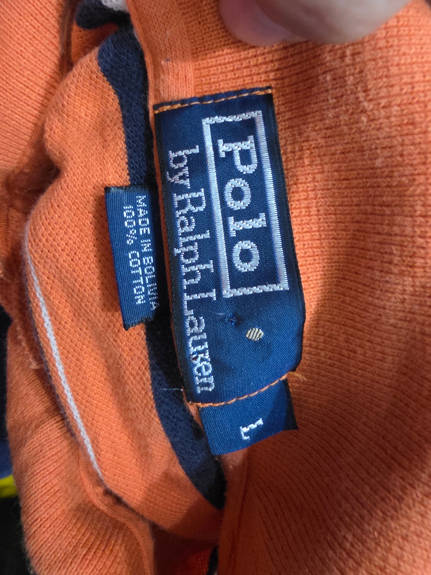 Playera Polo Ralph Lauren Grande L Naranja Lineas