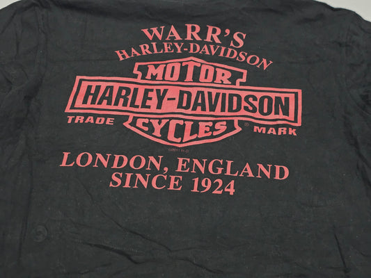 Playera Harley Davidson Grande L Negro Logo Mujer