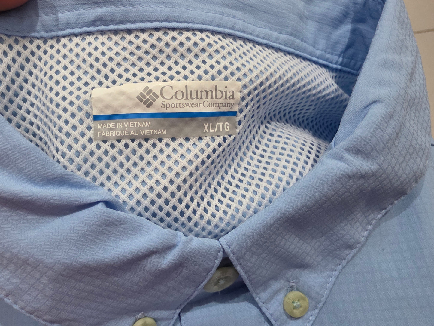 Camisa Manga Corta Columbia Xgrande Xl Azul Claro