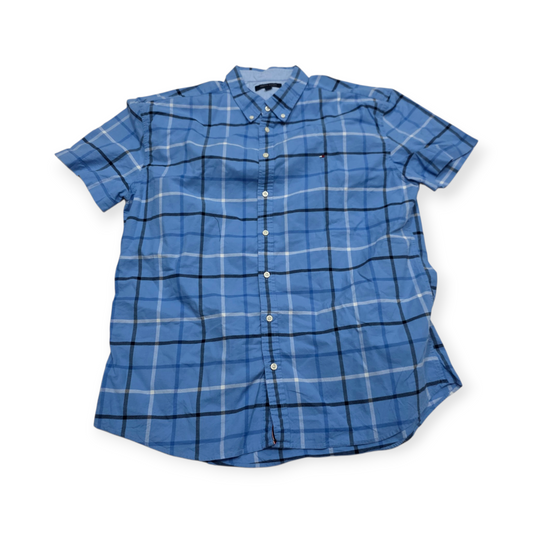 Camisa Manga Corta Tommy Hilfiger 3xl Cuadro Azul