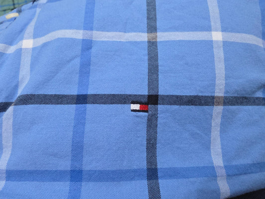Camisa Manga Corta Tommy Hilfiger 3xl Cuadro Azul