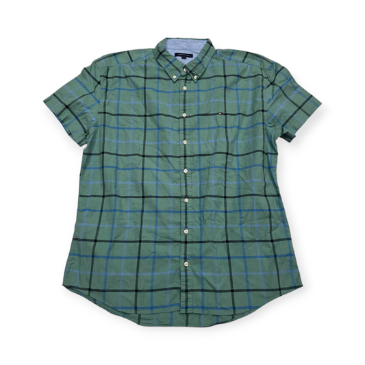 Camisa Manga Corta Tommy Hilfiger 3xl Verde Cuadro