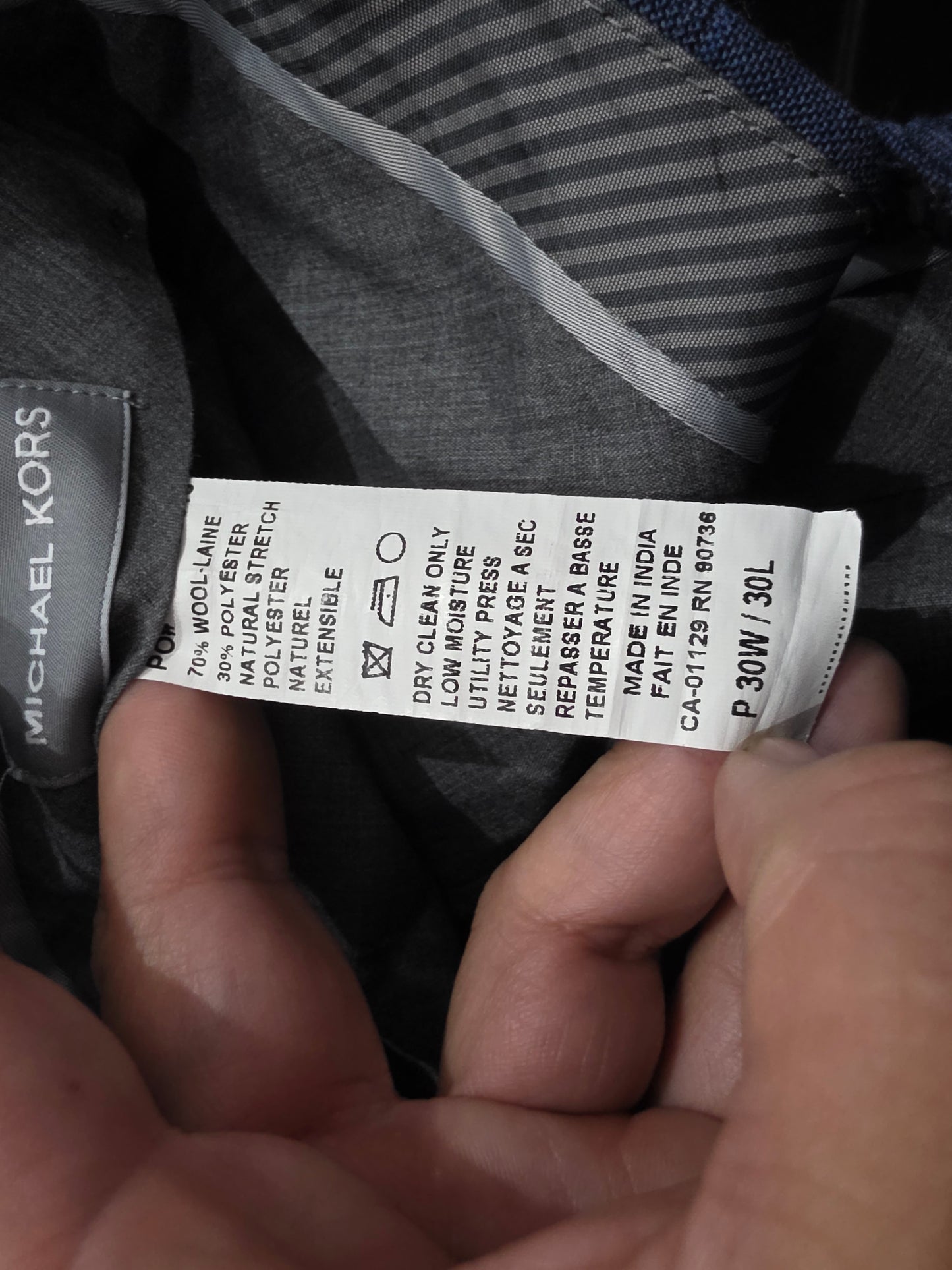 Pantalon Michael Kors 30x30 Recto Azul Vestir