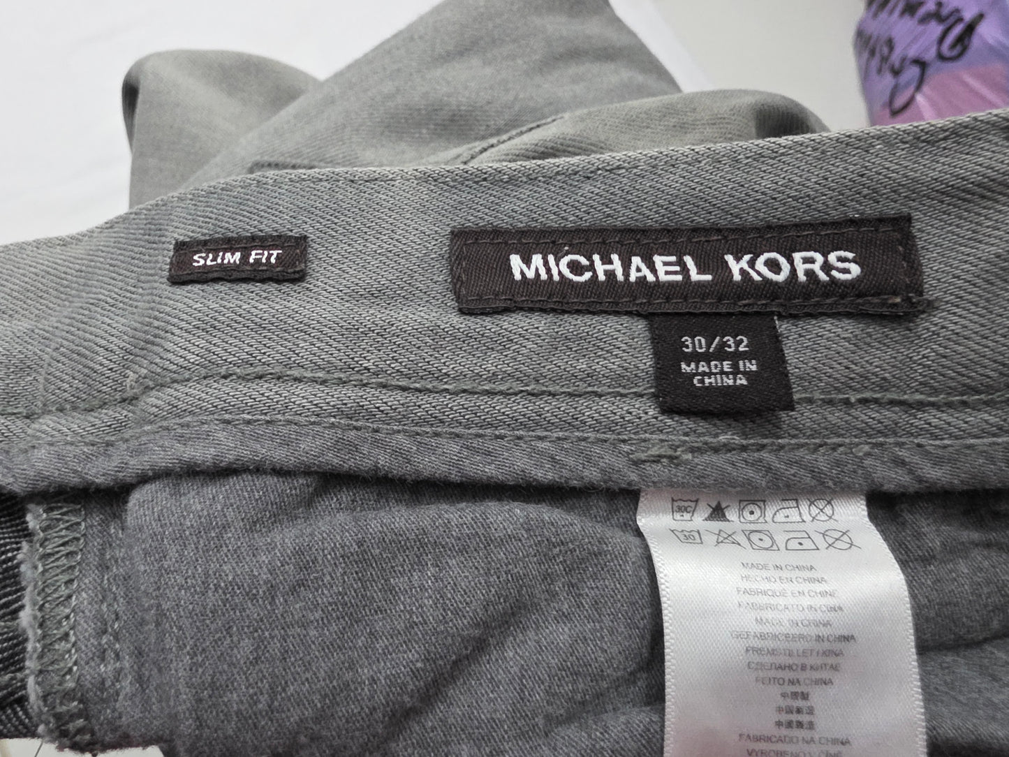 Pantalon Michael Kors 30x32 Slimfit Gris