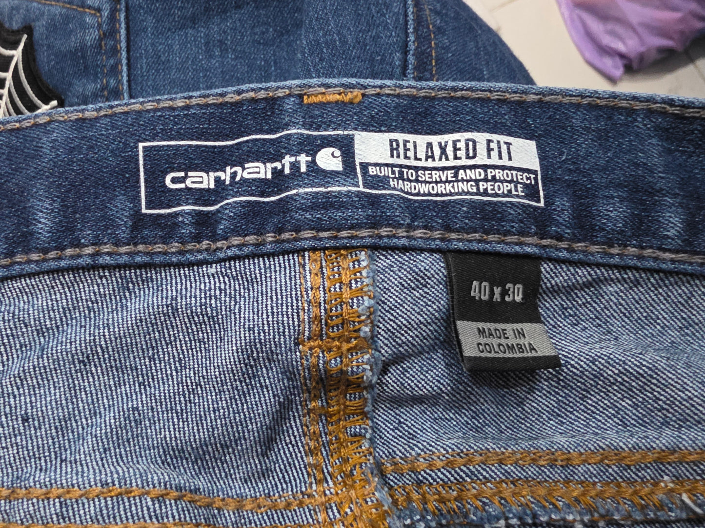 Pantalon Carhartt 40x30 Relaxed Fit Azul