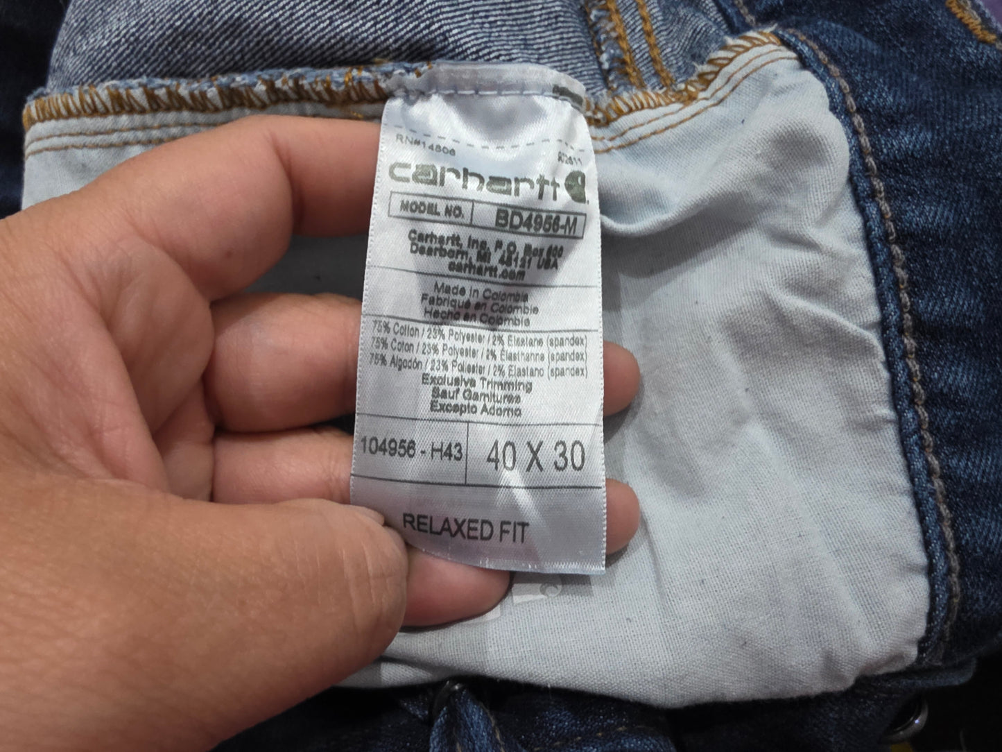 Pantalon Carhartt 40x30 Relaxed Fit Azul