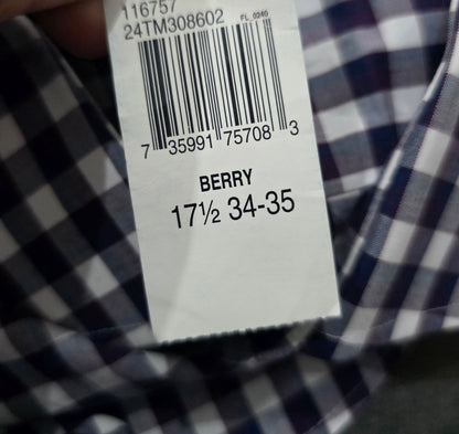 Camisa Tommy Hilfiger Xgrande 17 1/2 34-35 Azul Cuadro