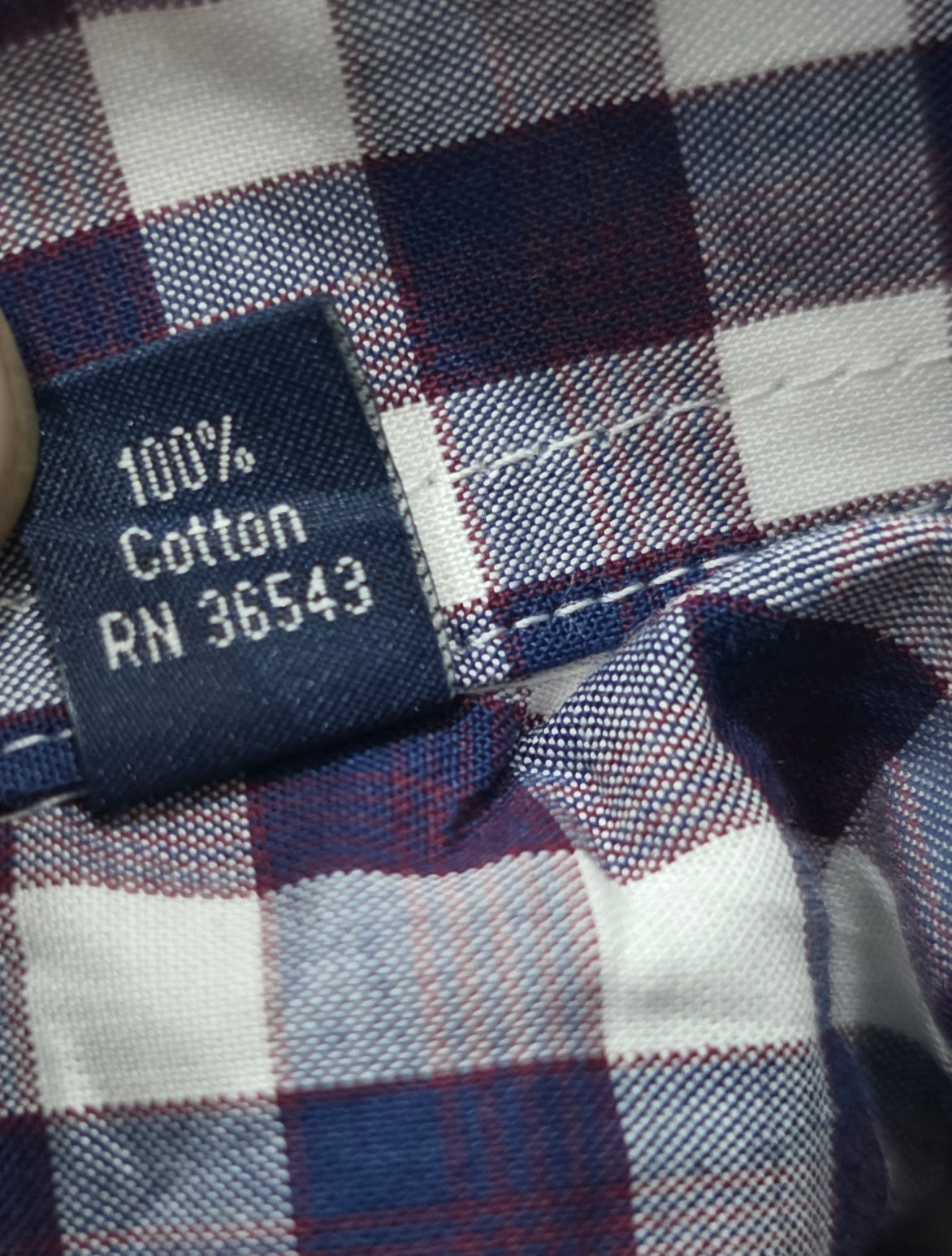 Camisa Tommy Hilfiger Xgrande 17 1/2 34-35 Azul Cuadro