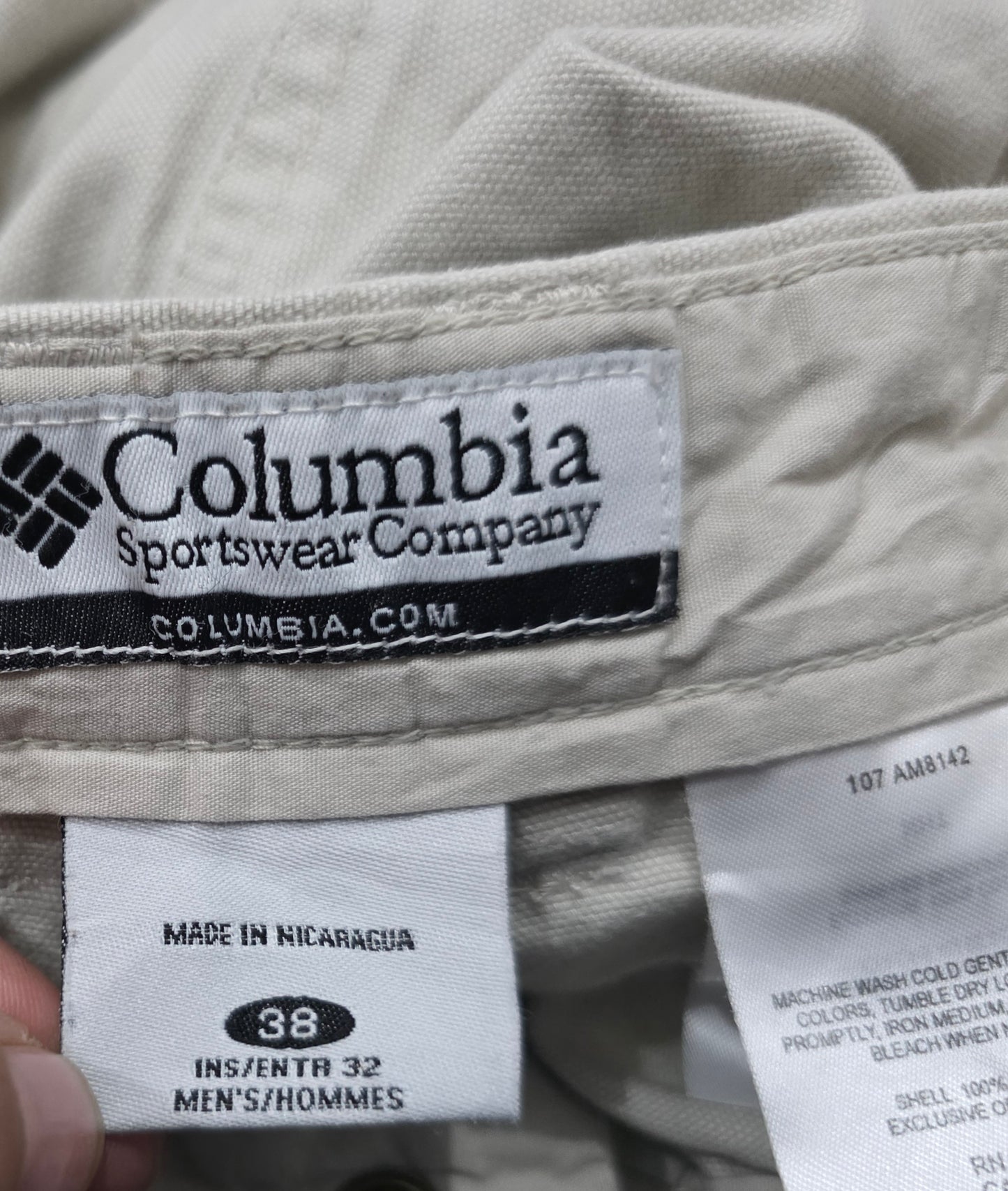 Pantalon Columbia 38x32 Caqui Recto