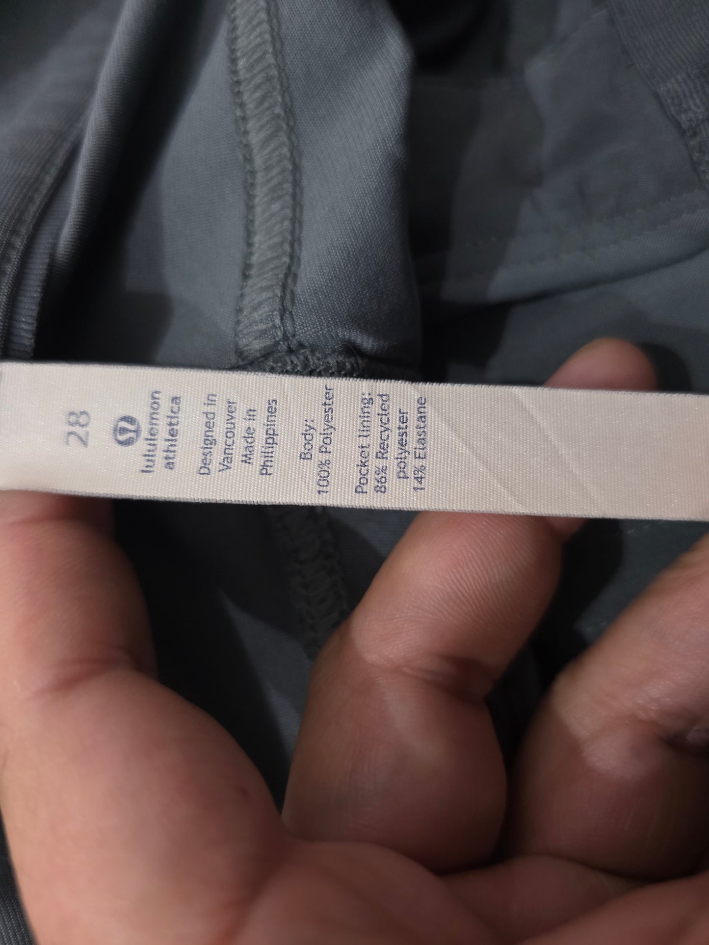 Pantalon Lululemon 30 Gris Deportivo Slimfit