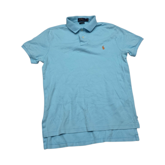 Playera Polo Ralph Lauren Chico S Custom Fit Azul Claro