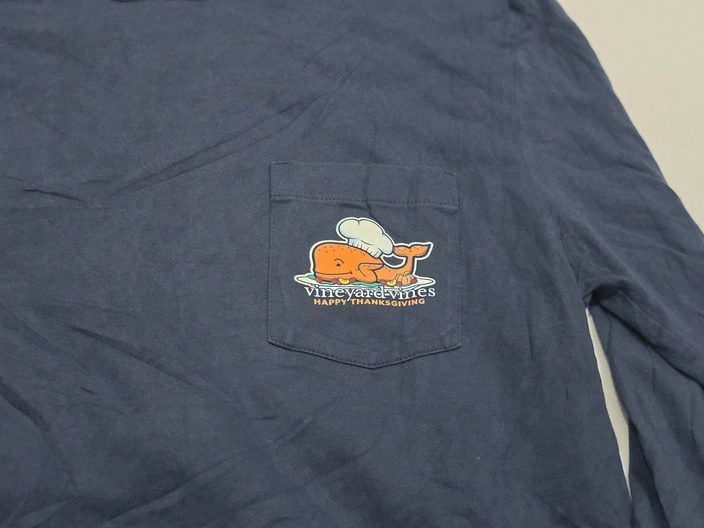 Playera Manga Larga Vineyard Vines Chico S Azul Thanksgiving