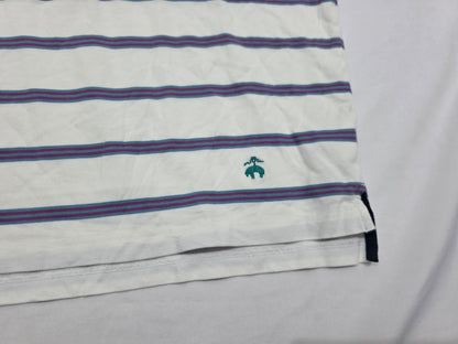 Playera Polo Brooks Brothers Grande L Slimfit Blanca Lineas
