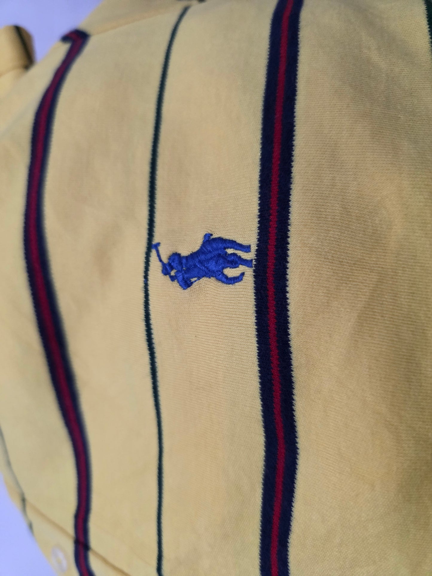 Playera Polo Ralph Lauren Grande L Amarillo Pony Azul