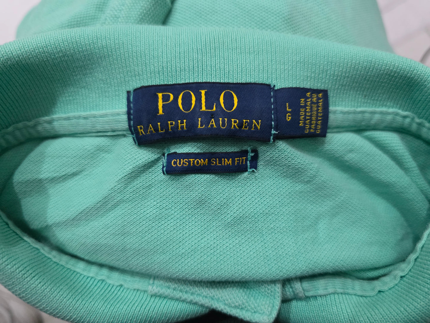 Playera Ralph Lauren Grande Custom Slimfit Turquesa