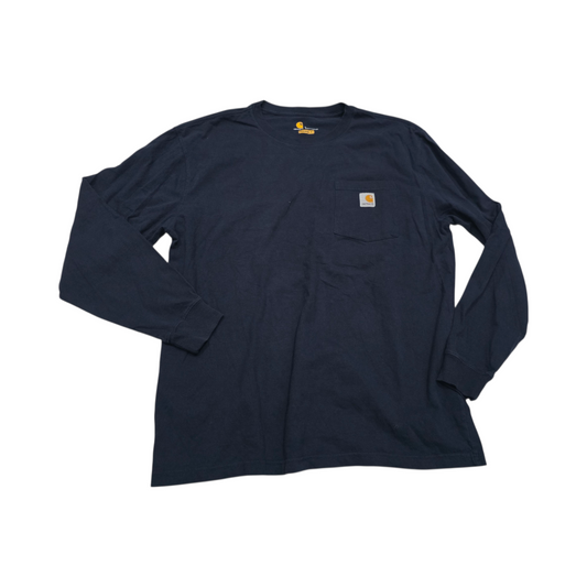 Playera Manga Larga Carhartt Azul Original Fit Grande L