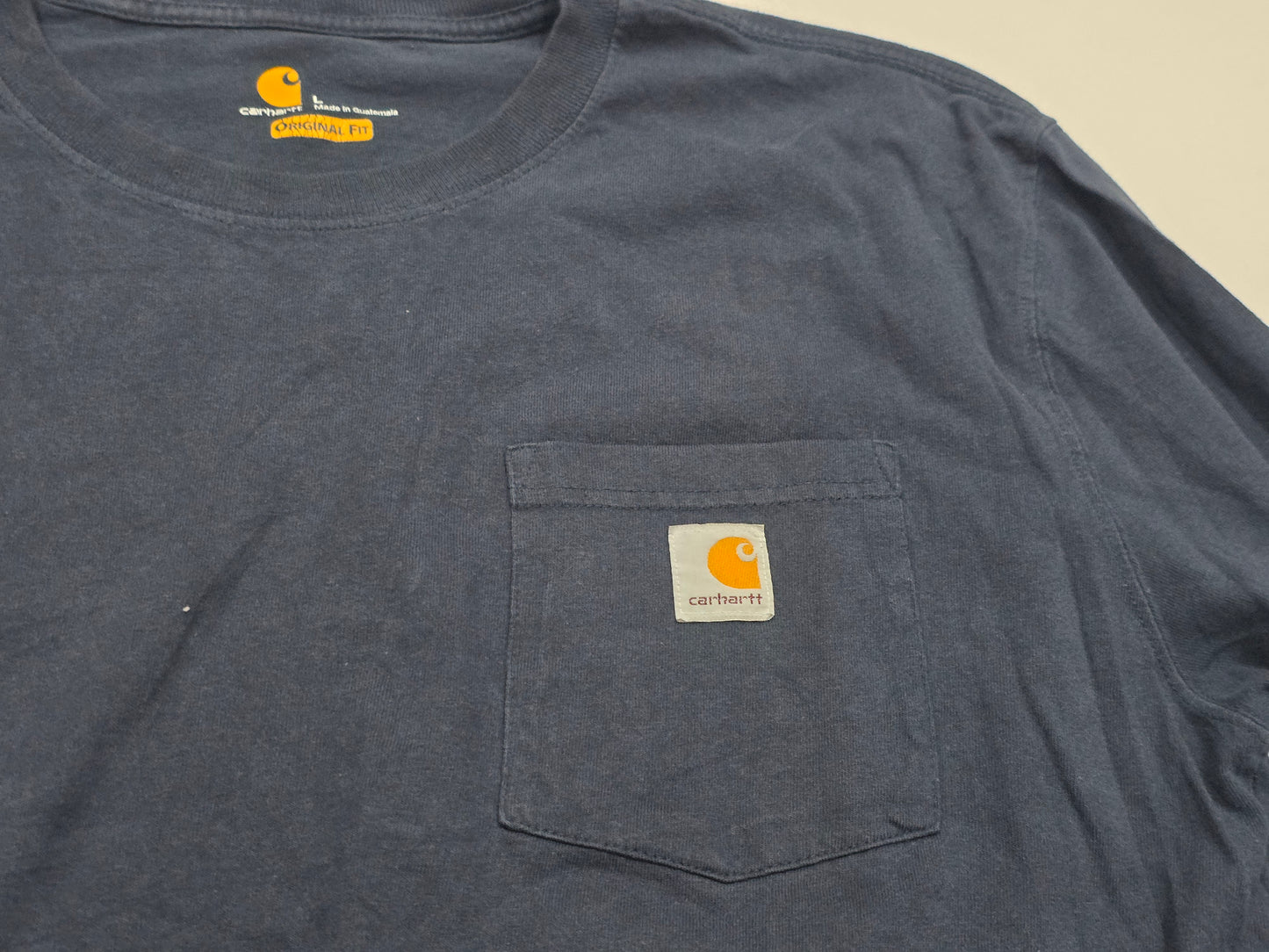 Playera Manga Larga Carhartt Azul Original Fit Grande L
