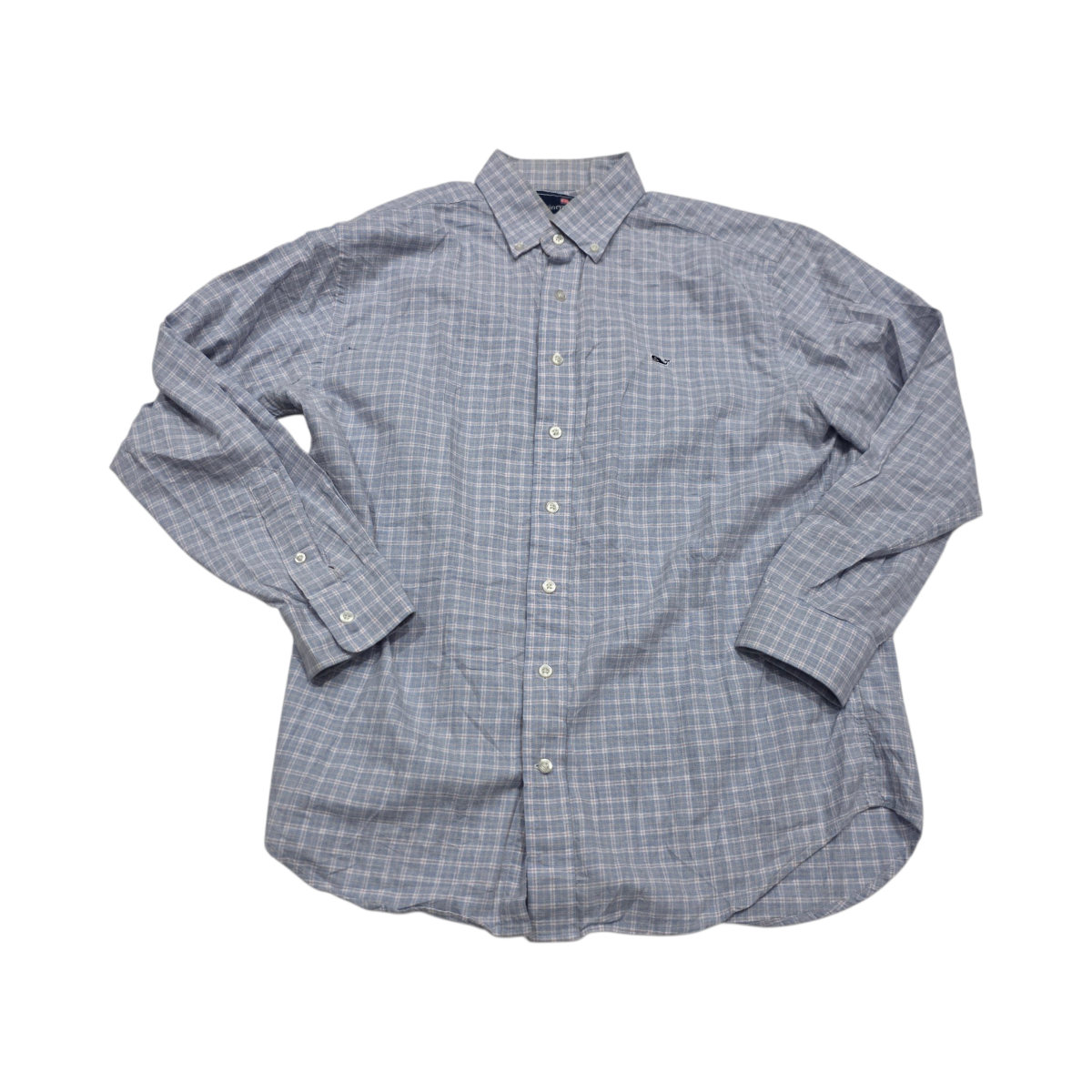 Camisa Vineyard Vines Grande Cuadro Azul Claro Whale