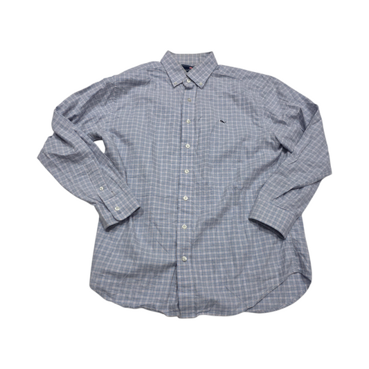 Camisa Vineyard Vines Grande Cuadro Azul Claro Whale