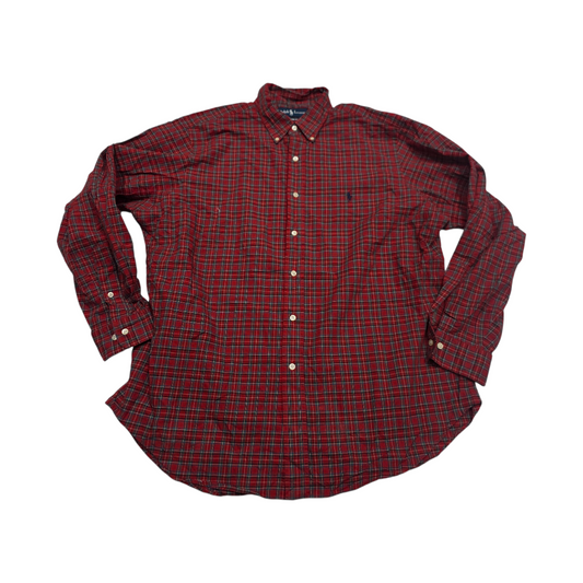 Camisa Ralph Lauren Xgrande 17 34-35 Classic Fit Cuadro Rojo