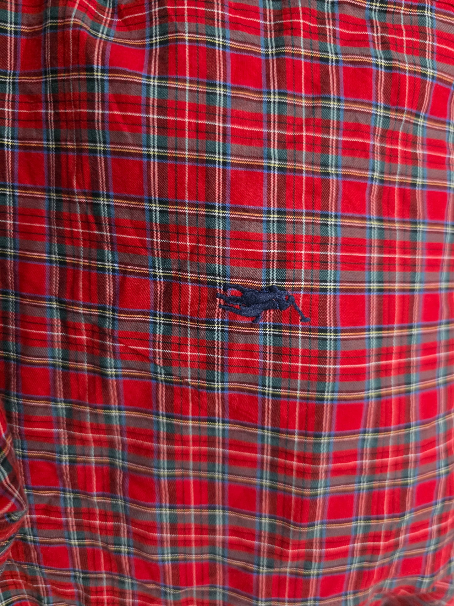 Camisa Ralph Lauren Xgrande 17 34-35 Classic Fit Cuadro Rojo